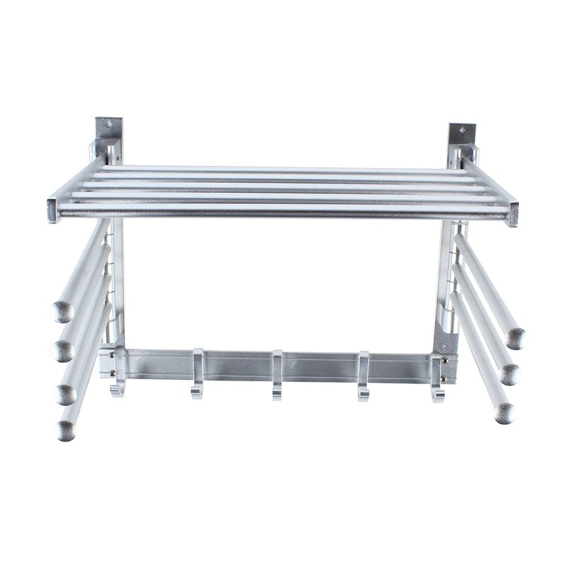 Jiabailie Wall-Mounted Steel Clothes Drying Rack,Bathroom Towel Shelf,Swivel Towel Hanger