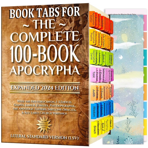 Book Tabs for The Complete 100-Book Apocrypha,2024 Edition 72 Color