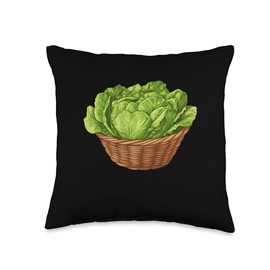 Iceberg Lettuce In A Basket Throw Pillow