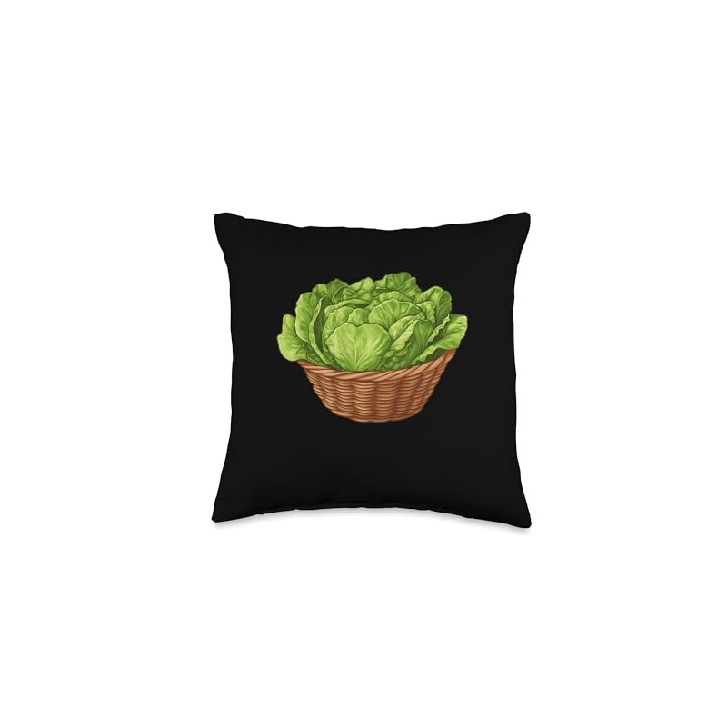 Iceberg Lettuce In A Basket Throw Pillow