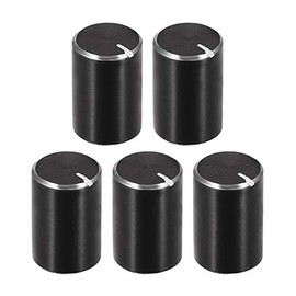 uxcell 5pcs Potentiometer Knob Knurled Shaft Black Aluminum 6mm Shaft Dia. Rotary Knob 10mmx15mm Volume Control Knob