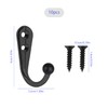 Tabanzhe 10 PCS Wall Mounted Metal Hooks,Black Single Clothe Hook,Bathroom