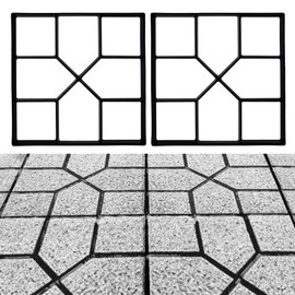2-Pack Concrete Mold Pavers for Outside Walkway - 15.7x15.7x1.57 Concrete Molds and Forms - Concrete Paver Molds for Patio & Pathway - Ground Grid Paver Molds for Concrete - Paver Concrete Forms