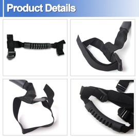 4 x Roll Bar Grab Handles Grip Handle for 1995-2021 Jeep Wrangler CJ YJ TJ JK JKU JL JLU Sport Sports Sahara Freedom Rubicon X Unlimited Black, 2 Pack