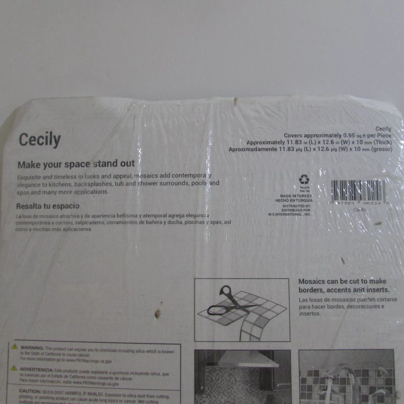 MSI Cecily 11" x 13". Polished Marble Mesh-Mounted Mosaic Floor
