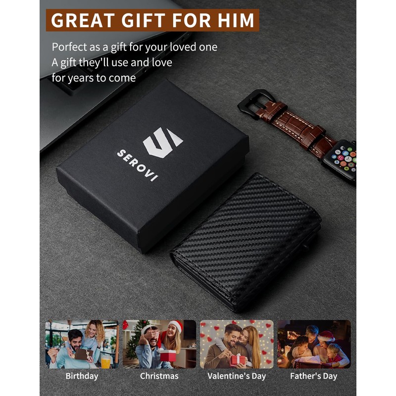 Wallet for Men,Smart Wallet with Pop Up Card Holder,RFID Blocking,9-14