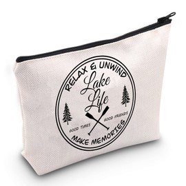 Lake Bag Lake Life Gift Summer Vacation Cosmetic Bag Relax & Unwind Lake Life Toiletry Bags (Relax & Unwind B CA)