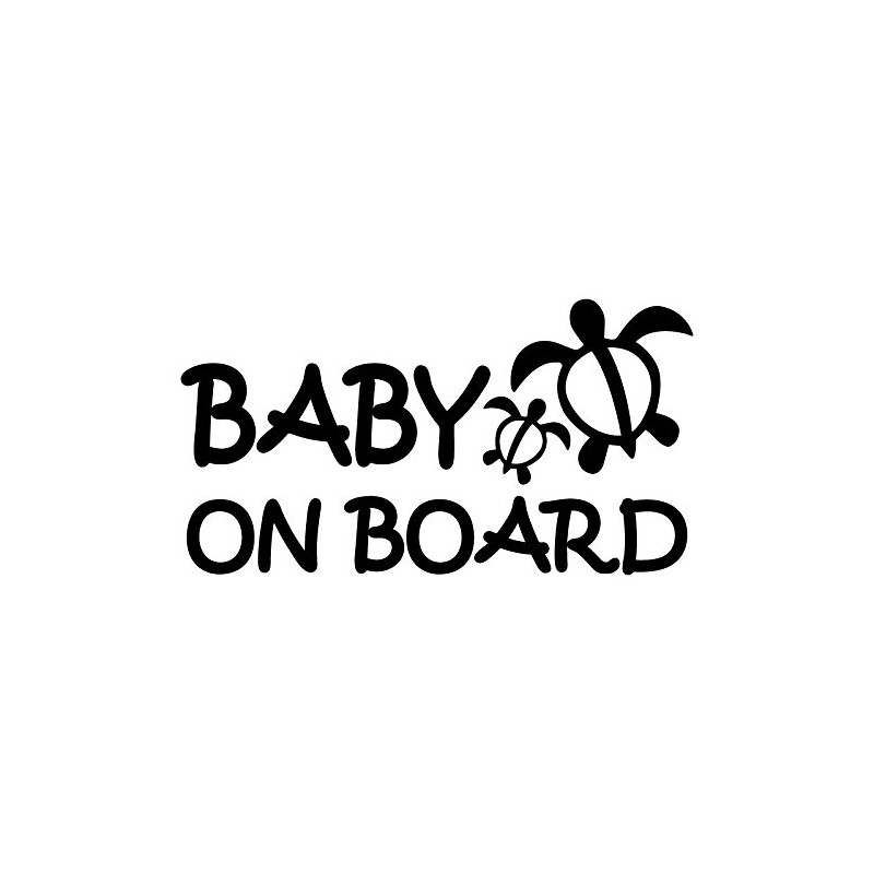 nc-smile ハワイアン ステッカー ベビーオンボード BABY ON BOARD ホヌ (ブラック)