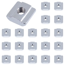 Yeepeo Pack of 20 T-Slot Nuts Slot 6 - Type B, M5 T-Slot Block Set T-Slot Carbon Steel T Slot Nut Set for Aluminium Profile Extrusion Slot 20 Series