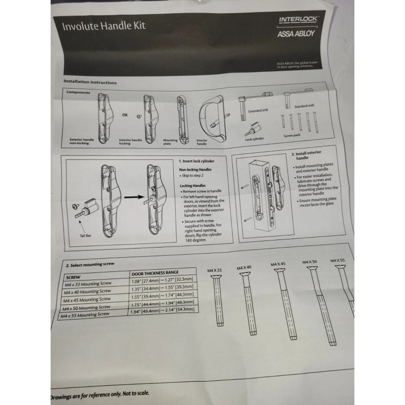 ABLOY SBML Involute Black Sliding Patio Door Handle Set PS01-0014-115