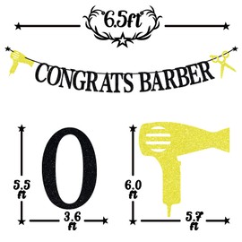 Black Glitter Congrats Barber Banner, I Will Cut You/Cosmetology School Survivor, 2025 Hairdresser Graduation Party Decorations