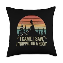 Vintage I Came I Saw I Tripped On A Root funny Throw Pillow