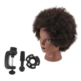 SAFIGLE 1pc African Afro Hair Styling Training Head Doll for Cosmetology Students Hairdressers Beginners for Braiding Trimming Hairstyling Practice Realistic Hair Mannequin Head for
