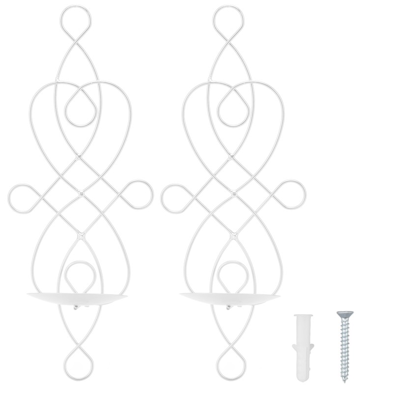 2 Sets Iron Wall Candle Sconce Holder Foldable Deformation Resistance