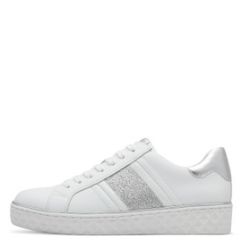 MARCO TOZZI Women's Trainers Flat Vegan Leisure, White Comb