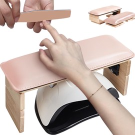 WAYUTO Folding Nail Arm Rest Nail Art Hand Pillow Nail Tech Arm Rest Pillow Nail Manicure Hand Rest Nail Polish Hand Cushion for Women Girls Pink
