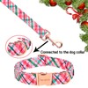 Unique style paws Pink Green Grid Dog Leash Matching Classical