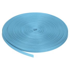 sourcing map Flat Nylon Webbing Strap 3/8 Inch 50 Yards Polypropylene Webbing Lake Blue for Backpack, Luggage-rack, Outdoor Climbing, DIY Craft