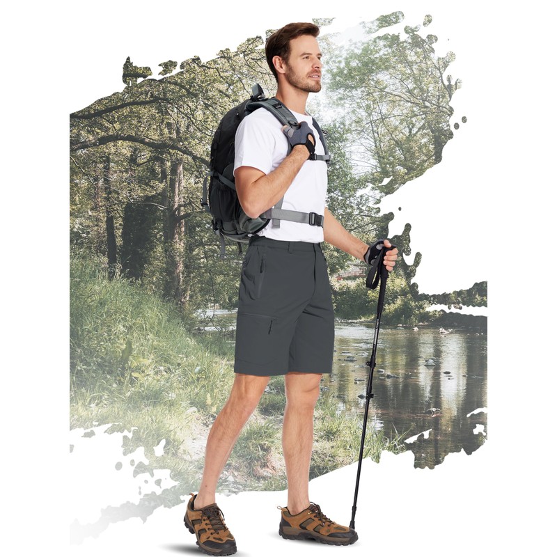 TACVASEN Men's Work Shorts with Pockets Summer Hiking Shorts Cargo