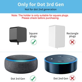 Cozycase Wall Mount for (3rd Generation) Bracket Stand with Integrated Cable Management, Ideal for Kitchen, Bathroom and Bedroom, No Screws Needed (Black -2-Pack)