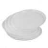 Ponpong Round Plastic Serving Trays Platters, White, 6 Packs
