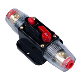 20A AMP Circuit Breaker 20A Inline Fuse Holder Inverter Block DC 12V-24V Volt Manual Reset for Car Automotive Marine Boat Audio Solar System Protection