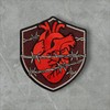 Human Heart Wrapped in Barbed Wire. Embroidered Patch Iron On.