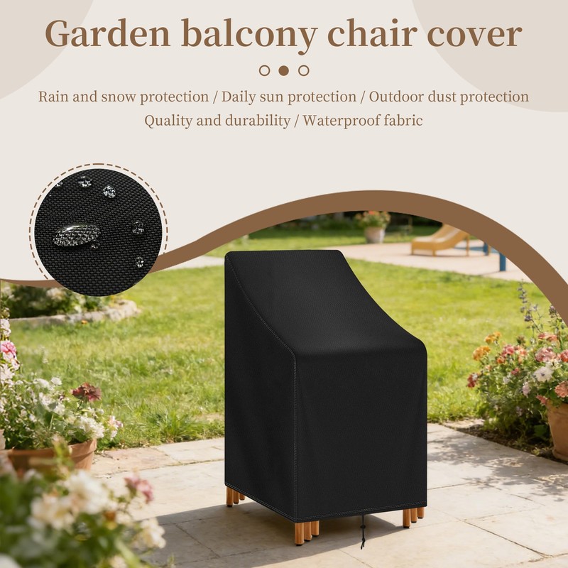 QingHuiTuoYe Stackable Patio Chair Cover Waterproof Outdoor Chair Cover Lounge