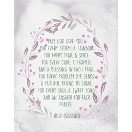 H+CO Inspired Irish Blessing Wall Art Decor Print, May God Give You for Every Storm, A Rainbow, Great For Housewarming, Home, Irish Blessing or St Paticks Day, UNFRAMED - 11 inch x 14 inch