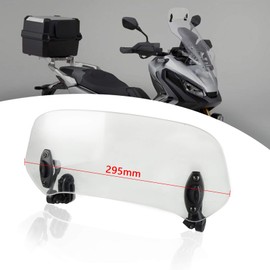 295mm Motorcycle Adjustable Windshield Extension Universal Clip-on Windscreen Transparent