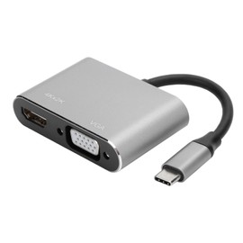 Adapter TypeC Hub to VGA HDMI DVI Displayport/3.1 Ethernet Converter Dock 4K Resolution(Gray )