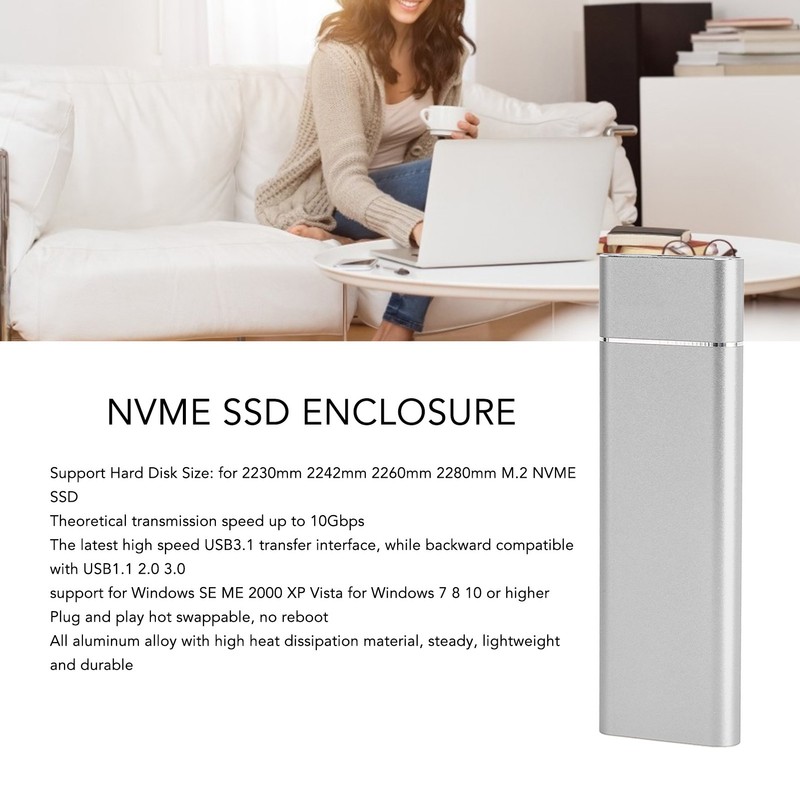 SSD Enclosure M.2 PCIE NVMe SATA Dual Protocol SSD Enclosure