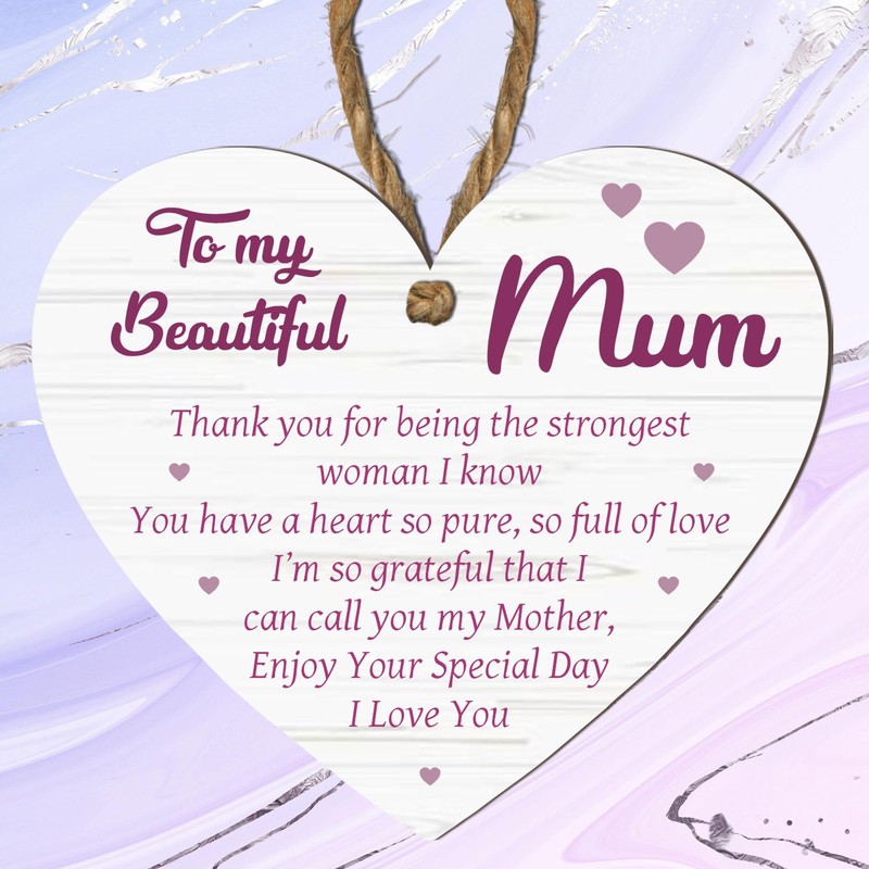 Pixie's Gift Mum's Heartfelt Keepsake: Handcrafted Wooden or Acrylic Heart