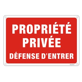 Goodvia Panneau Propriété Privée Aluminium Réfléchissant Rectangle 200 x 300 mm, Panneau Propriété Privée Défense D'entrer, Résistant Intempéries, Imperméable et Résistant aux UV, 1 Piece