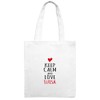 Jute Bag with Names Luisa Keep Calm – Colour: White