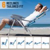 Overmont Low Beach Chair with Cooler Bag - 6-Positions Lay