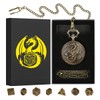 Mini DND Dice Set with Steampunk Winged Flying Dragon Pocket