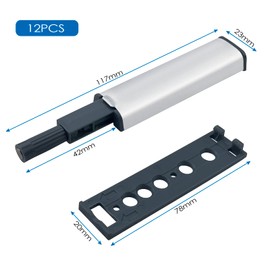 tekenewbse Door Opener, Pack of 12 Push to Open Pressure Door Openers, Cabinet Door Damper, Automatic Magnet for Cabinet Door Opener, Soft Close Tip on for Doors, Push Catches with Screws Drawers
