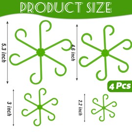 Paradi star 4Pcs Plant Stem Supports,Climbing Houseplant Stakes Holders Reusable Trellis Hook for Indoor Outdoor Plants Flowers Growth,4 Sizes