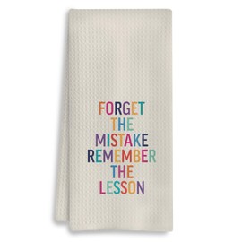 COWEB Inspirational Quotes Kitchen Towels, Motivational Gifts for Friends Students Hand Towels for Bathroom Kitchen, Forget The Mistake Remember The Lesson Decorative Dish Tea Towels, 16x24 Inch