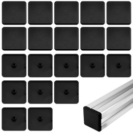 Pack of 20 End Caps, Aluminium Profile 40 x 40 Cover Caps, Aluminium Profile Plastic Protective Caps, Black, Cover Caps Made of Plastic for Perfect Sealing and Protection of Aluminium Profiles,