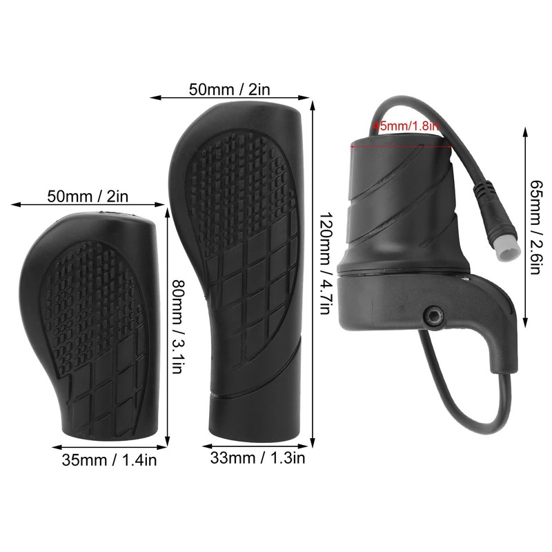 Electric Bike Throttle Grip, Half Twist Throttle for Electric Mountain