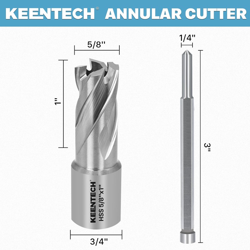 KEENTECH M2AL HSS Annular Cutter,5/8 Inch Diameter x 1 Inch