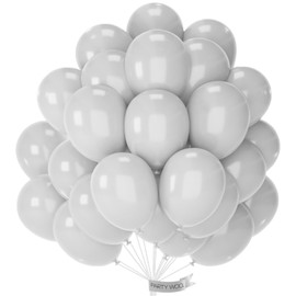 PartyWoo Gray Balloons 50 pcs 12 Inch Pastel Gray Latex Balloons for Graduation Wedding Baby Shower Bridal Shower Gender Reveal Anniversary Birthday Party Decorations Gray-Y76