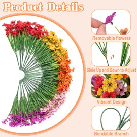 Ammyoo Artificial Fake Hanging Flowers with Basket for Spring Outdoor Decoration, Faux Silk Daisy Flower Plastic Plants UV Resistant for Garden Yard Porch Patio Balcony Home Decor (Mixed Color)