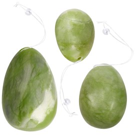 FERCAISH Eggs Massage Stone Set, 3 Pcs Massage Natural Stone - Stress Exercise Release Balls for Women to Train Pelvic Muscles, Quartz Massage Eggs Ball Repair Kegel Exercise Care