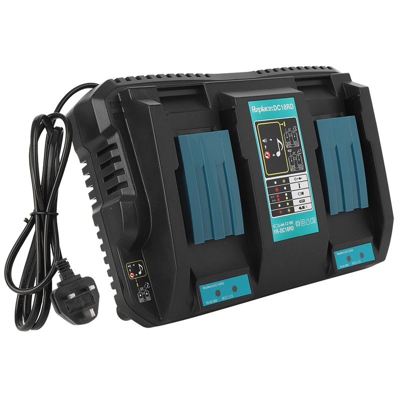 Double Battery Charger with USB Interface DC18RD Fit for Makita