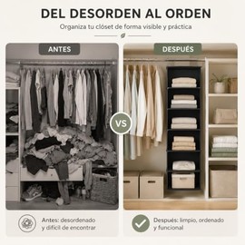 Organizador Colgante,Organizador De Clóset Colgantede 6 Estantes,Gran Capacidad, Plegable, con Bolsillos Laterales29.5x30x120cm,para Apartamentos...  