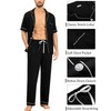 SWOMOG Men Pajamas Set Two Pieces Short Sleeve Sleepwear Button