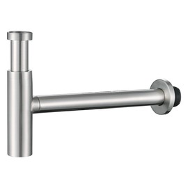 SEABEFORE Bottle P Trap Classical Round Sink Bathroom Waste Pipe 1 1/4 inch Slip Inlet Drain Tube Kit Adjustable Height Bathroom Basin Sink Waste Drain Kit,Brushed Nickel